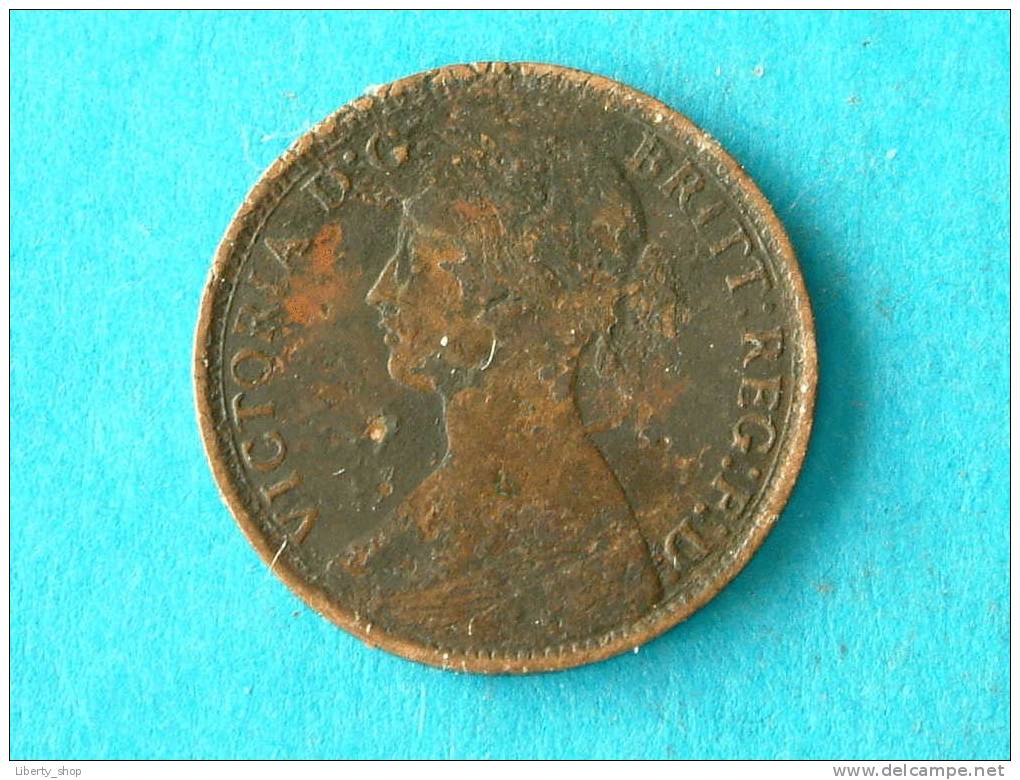 1860 - 1 FARTHING / KM 747.2 ( For Grade, Please See Photo ) !! - B. 1 Farthing