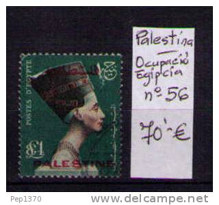 PALESTINA - OCUPACION EGIPCIA 1955 YVERT Nº 56 NUEVO SIN GOMA - Palästina