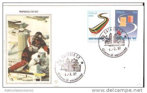 35838)lettera F.d.c. Serie Mondiali Di Sci Con 750£+850£ + Annullo - 1991-00: Storia Postale