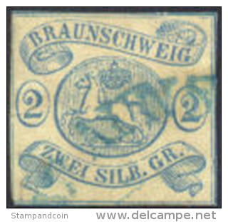 Brunswick #2 Used 2sgr From 1852 - Braunschweig