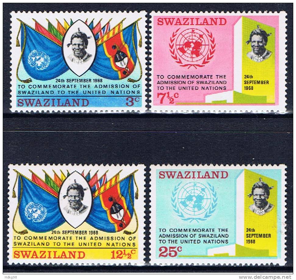 SD+ Swasiland 1969 Mi 175-78 Mnh Unabhängigkeit - Swaziland (1968-...)