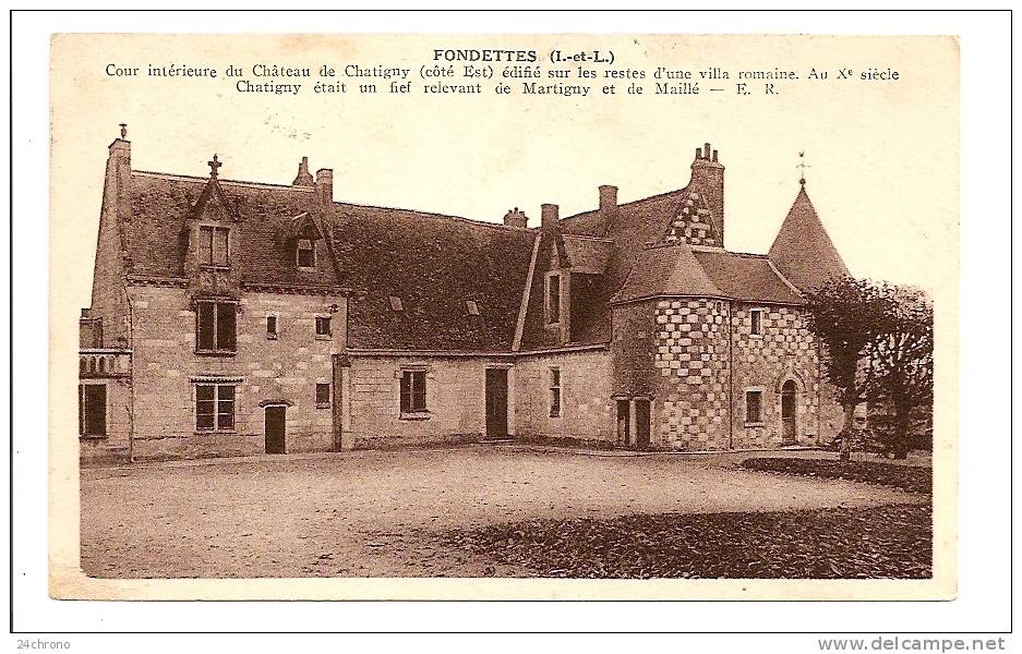 Fondettes: Cour Interieure Du Chateau De Chatigny (09-2302) - Fondettes