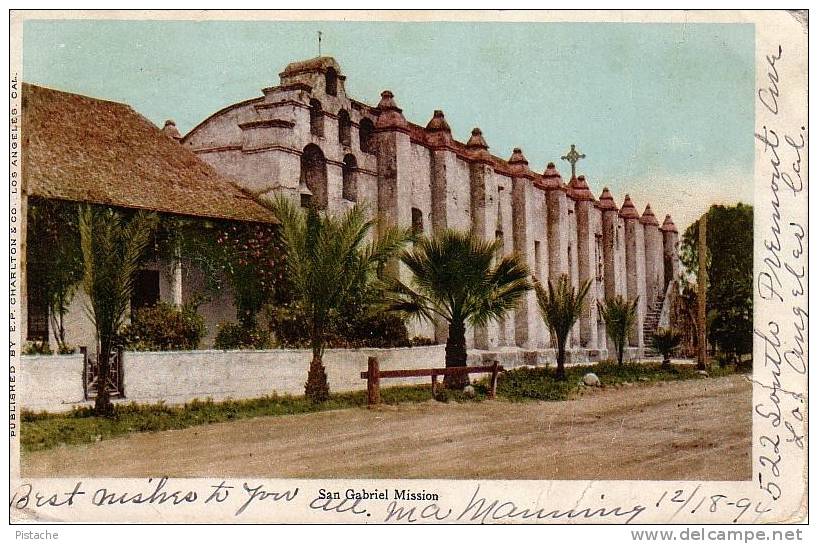 San Gabriel Mission - 1904  - Dos Simple Back - Déchirure Peu Apparente - Circulée Used - Other & Unclassified