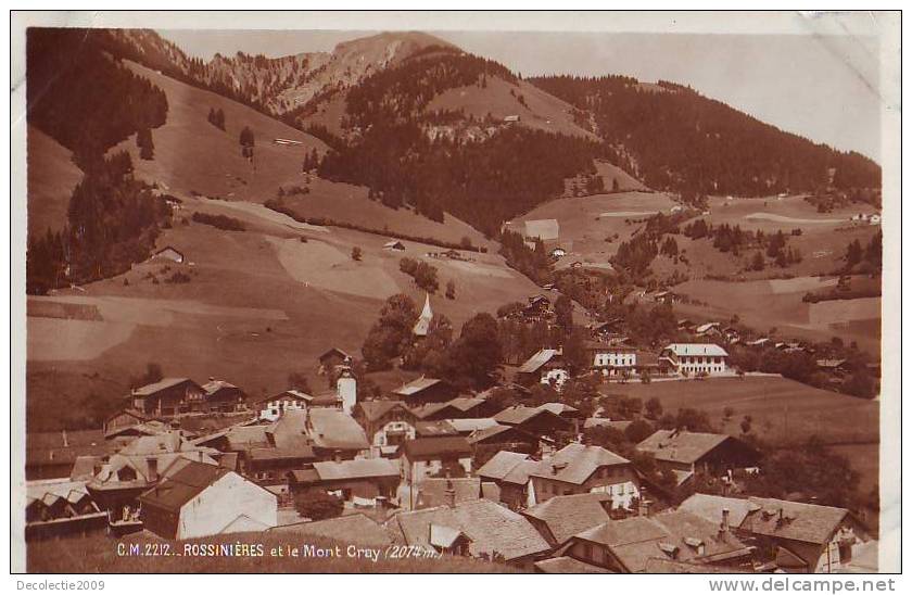 P398 Switzerland Rossinieres Et Le Mont Cray Not Used Good Shape - Rossinière