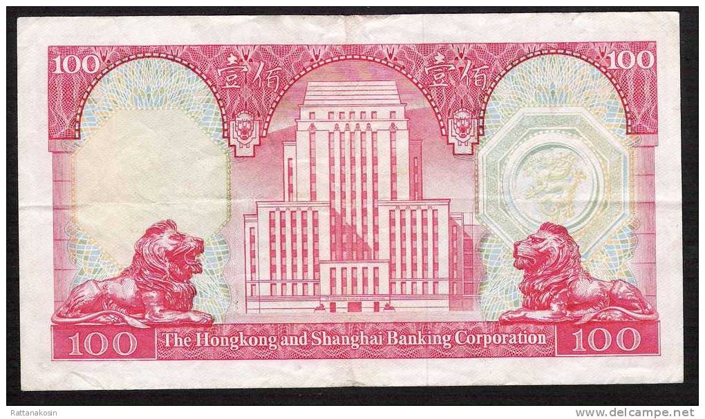 HONG-KONG  P187h  100 DOLLARS 1983   #YM       VF   NO P.h. ! - Hong Kong