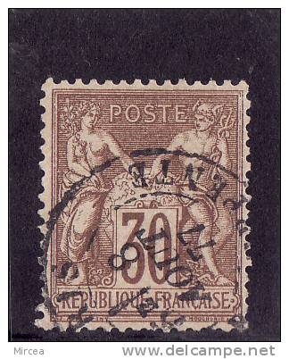 M-4433 France Yv.no.69 Oblitere,dantelure Defectueuse - 1876-1878 Sage (Type I)