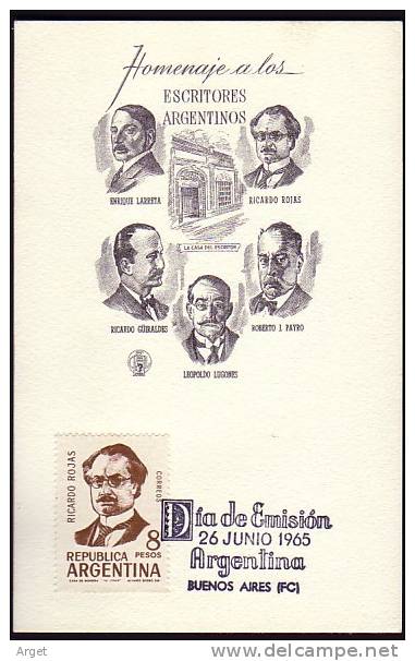 Carte Maximum ARGENTINE N° Yvert 713 (Ricardo Rojas) Obl Sp Ill 1er Jour 26.6.65 - Covers & Documents