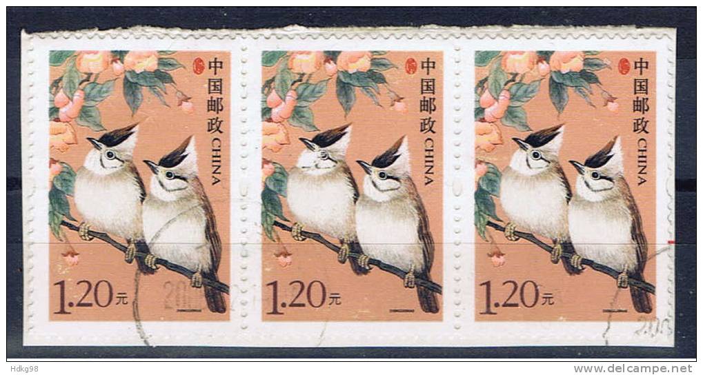 VRC+ China 2006 Mi 3812 Vogel (Dreierstreifen) - Used Stamps