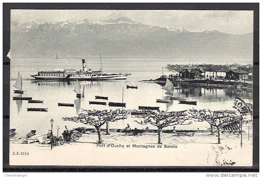 TOP!! PORT D'OUCHY ET MONTAGNES DE SAVOIE * 1903 *!! - Port