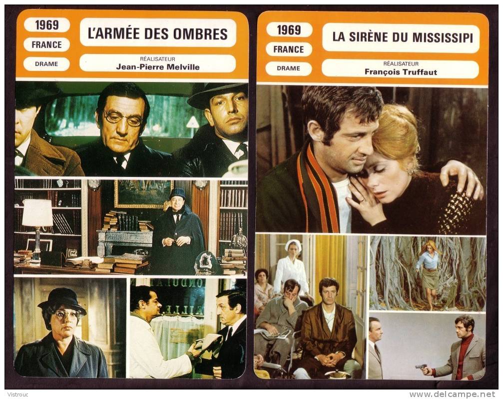 10 Fiches Cinéma (10 Scans) : Filmographie De  1967 à 71, Avec  A. DELON, J. FONDA, J-P. BELMONDO, P. MEURISSE... - Autres & Non Classés