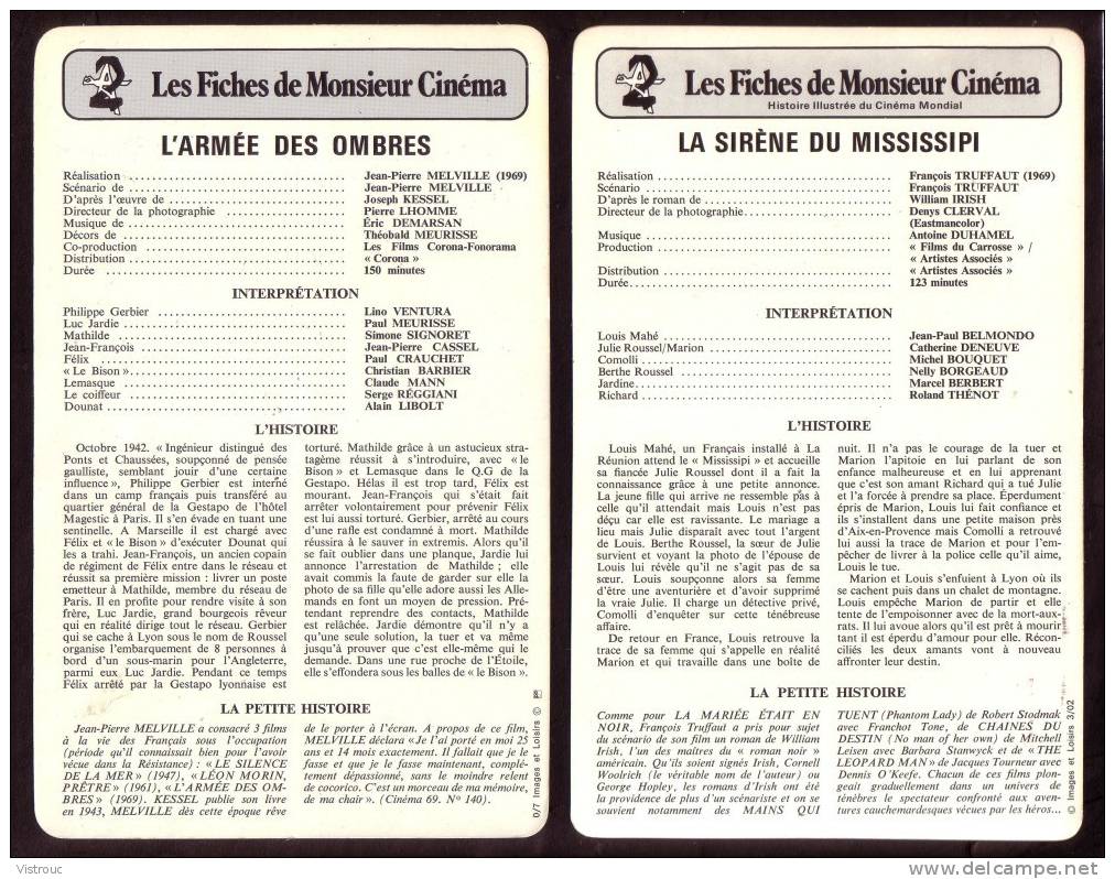 10 Fiches Cinéma (10 Scans) : Filmographie De  1967 à 71, Avec  A. DELON, J. FONDA, J-P. BELMONDO, P. MEURISSE... - Autres & Non Classés