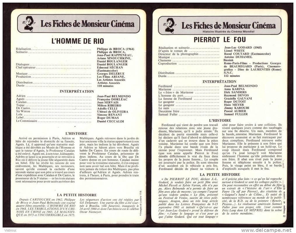 10 Fiches Cinéma (10 Scans) : Filmographie De  1964 à 67, Avec  U. ANDRESS,J. ROCHEFORT, J-P. BELMONDO, S.LOREN... - Autres & Non Classés