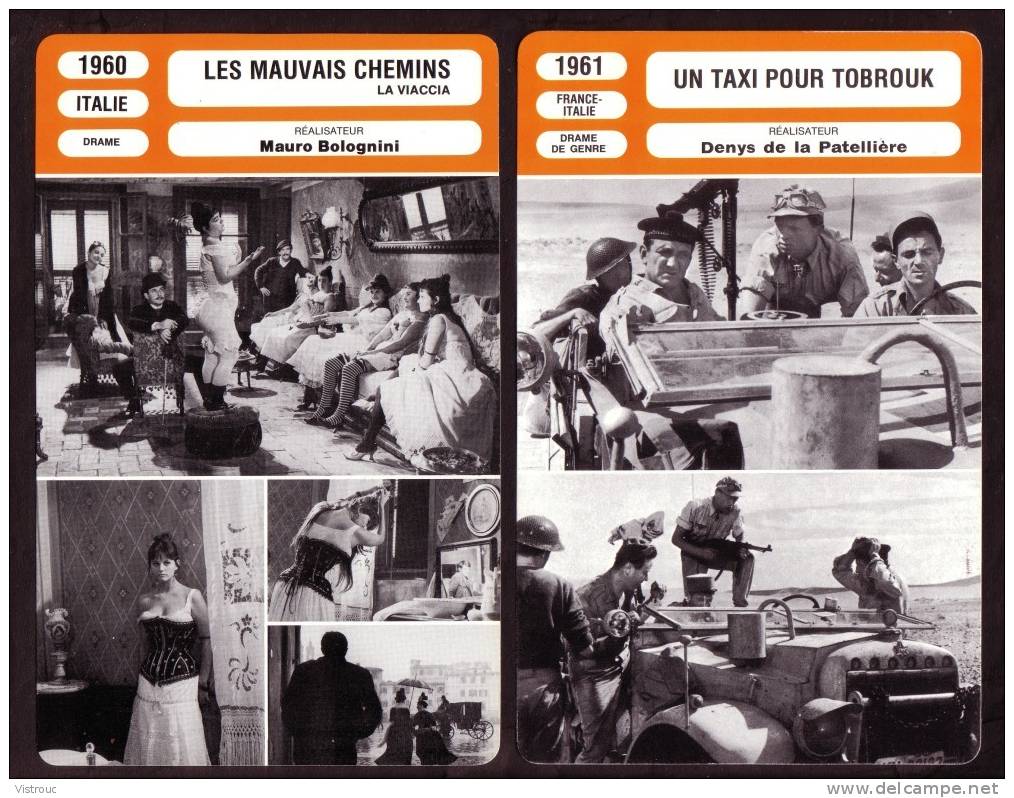 10 Fiches Cinéma (10 Scans) : Filmographie De  1960 à 64, Avec  C.CARDIN, CH. AZNAVOUR, J-P. BELMONDO, S.LOREN... - Autres & Non Classés