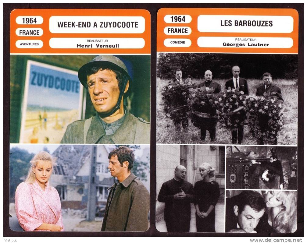 10 fiches cinéma (10 scans) : filmographie de  1960 à 64, avec  C.CARDIN, CH. AZNAVOUR, J-P. BELMONDO, S.LOREN...