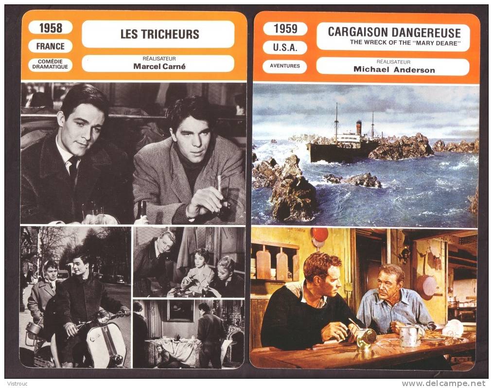 10 Fiches Cinéma (10 Scans) : Filmographie De  1958 à 60, Avec  P. PETIT, CH. HESTON, J-P. BELMONDO, B. BARDOT,...etc... - Autres & Non Classés