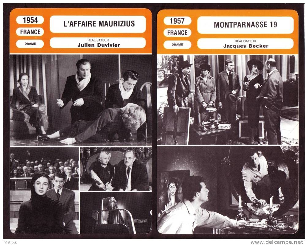 10 fiches cinéma (10 scans) : filmographie de  1946 à 57, avec  CH. CHAPLIN, G. COOPER, J. MOREAU, G. PHILIPPE...