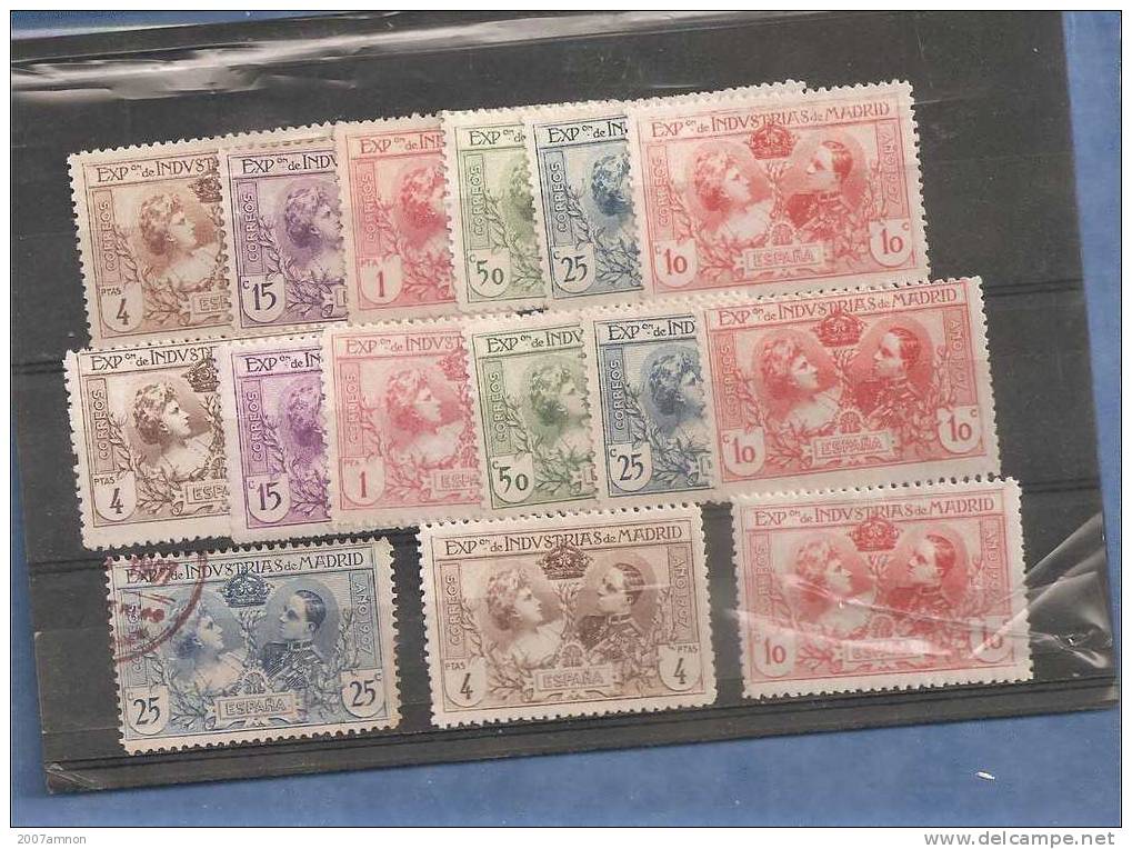 SPAIN - 1907 EXPO DE MADRID 2 MINT SETS - Unused Stamps