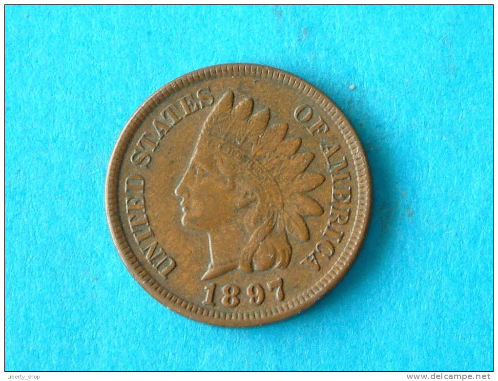 1897 - 1 CENT INDIAN HEAD / KM 90 A ( For Grade, Please See Photo ) !! - 1859-1909: Indian Head