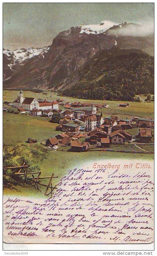 P445 Switzerland Engelberg Mit Titlis Prisonniers De Guerre Censored  Used Good Shape Cca 1913 - Engelberg