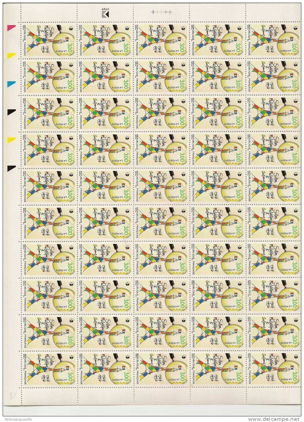 SALON PHILATELIQUE D'AUTOMNE    ++  FEUILLE DE 50 TIMBRES A  3,00 - Full Sheets