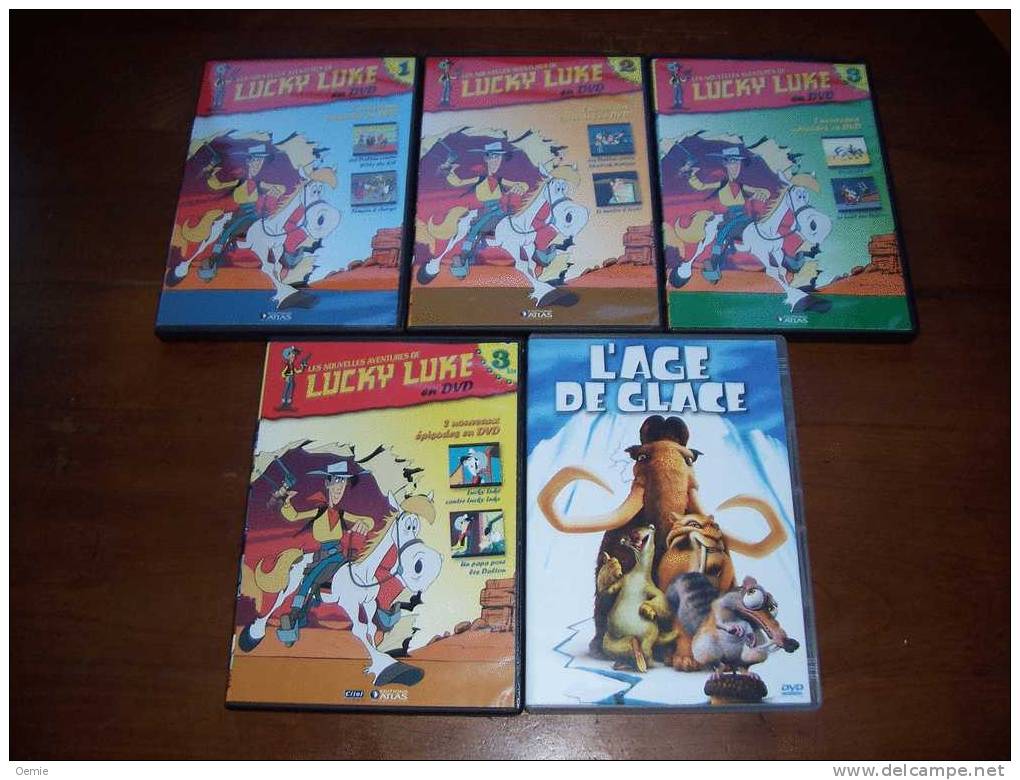 PROMO  DVD  REF 121 °  LE LOT DES 5 POUR  20 EUROS  LUCKY LUKE  + L'AGE DE GLACE - Animatie