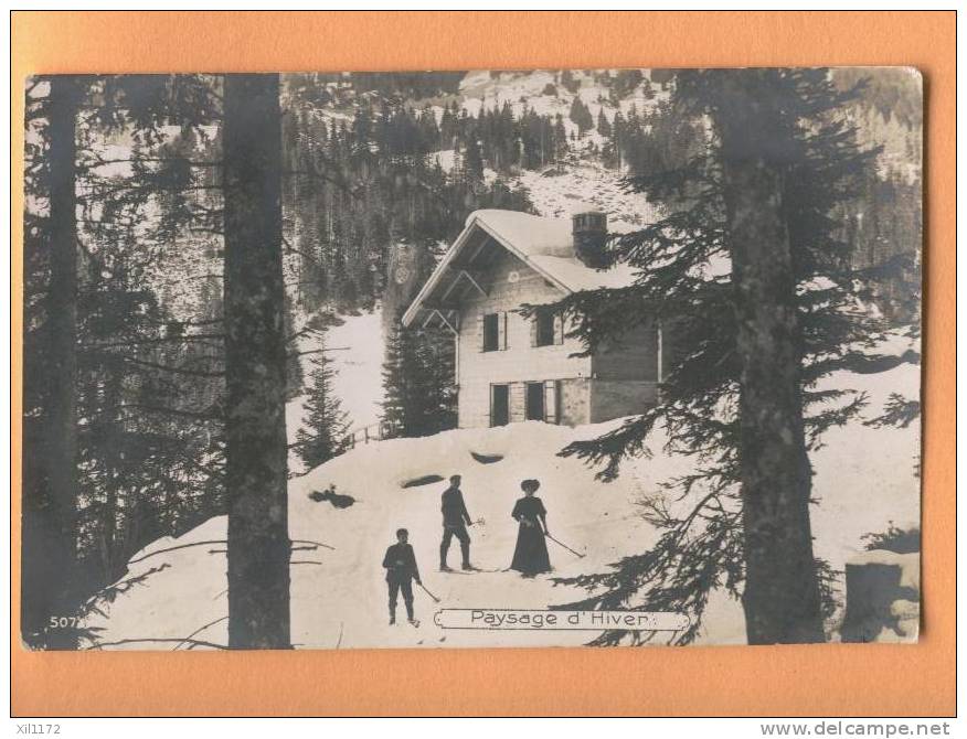 H615 Cabane De Montagne En Hiver Probablement Alpes Vaudoises, Skieurs.Cachet Renens 1919 Vers Puidoux.Perrochet - Puidoux