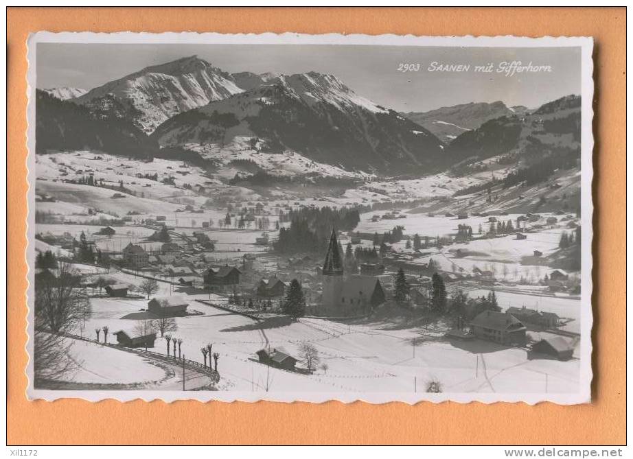 H618 Saanen Mit Gifferhorn, Gessenay En Hiver,Eglise, Kirche. Cachet Censure 1939.Perrochet 2903 - Gessenay