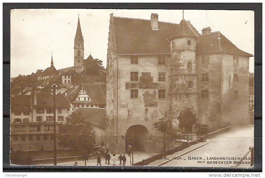 TOP!! BADEN * LANDVOGTEISCHLOSS MIT BEDECKTER BRÜCKE  * 1919 *!! - Baden