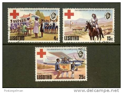 LESOTHO 1976 CTO Stamps Red Cross 195-198  3 Values Only, Thus Not Complete - Red Cross