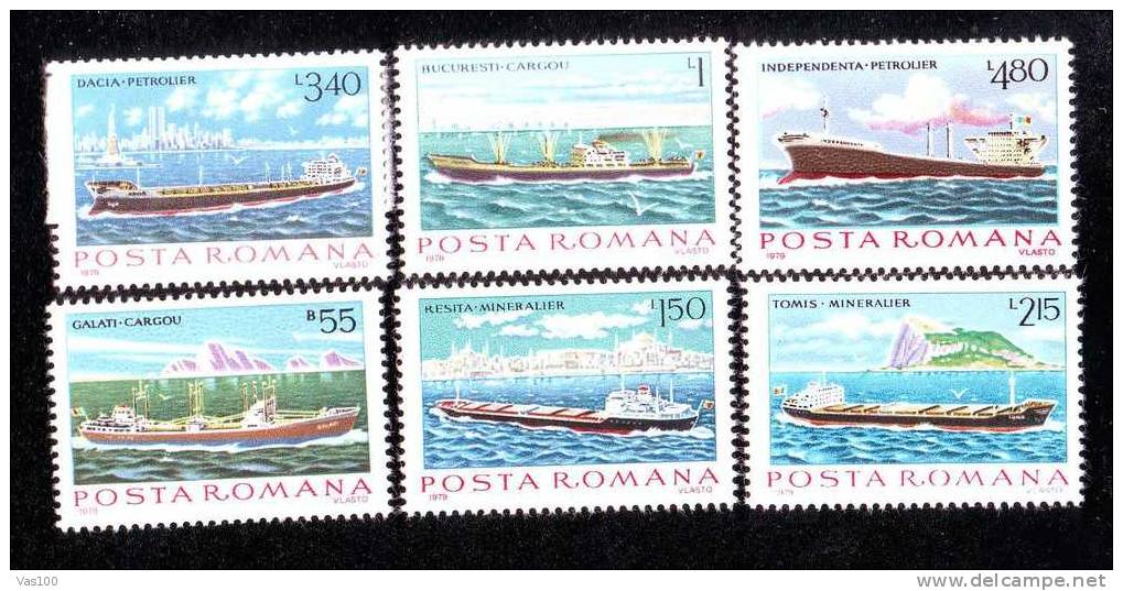 Vessels For Oil Transpot 1979 MNH Full Set Romania. - Ongebruikt