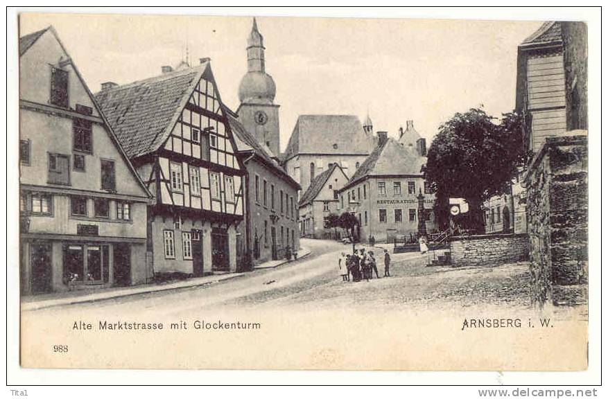 13014 - Alte Marktstrasse Mit Glockenturn ARNSBERG - Arnsberg