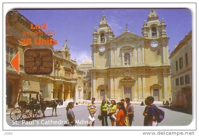 ST. PAUL`S CATHEDRAL - Mdina ( Malta - Rare Card  ) * Church Eglise Kirche Iglesia Chiesa Kerk Churches Religion * Coach - Malta