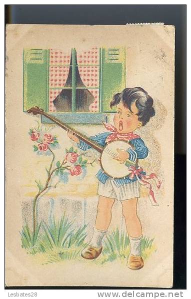 CPA  ENFANT & Mandoline..Carte Fantaisie BELGE-Timbres Belgique..- SUIT90 12 - 1900-1949