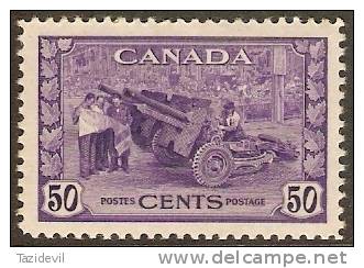 CANADA - 1942 50c Munitions Factory. Scott 261. Mint Hinged * - Unused Stamps