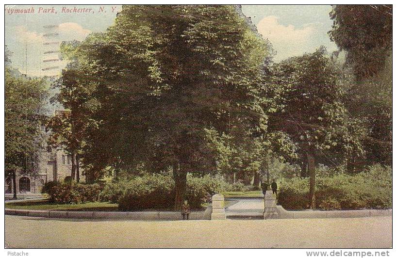 Rochester New York NY - Plymouth Park  - Très Jolie - Petite Animation - Circulée En 1918 - Rochester