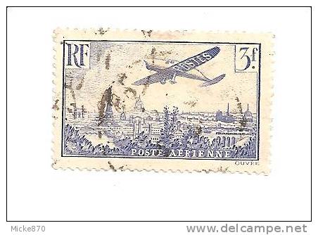France Poste Aérienne N°12 Oblitéré Avion Au Dessus De Paris - 1927-1959 Oblitérés