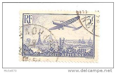 France Poste Aérienne N°12 Oblitéré Avion Au Dessus De Paris - 1927-1959 Used