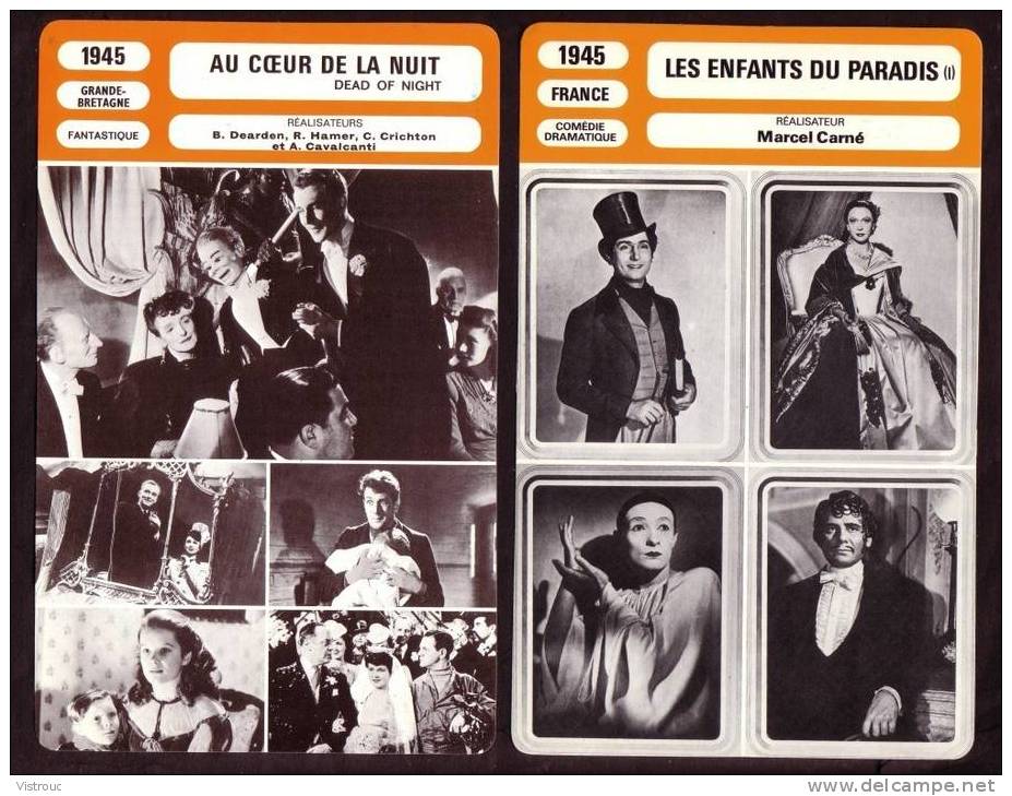 10 fiches cinéma (10 scans) : filmographie de  1945, avec  NOEL-NOEL, H. BOGART, ARLETTY,...