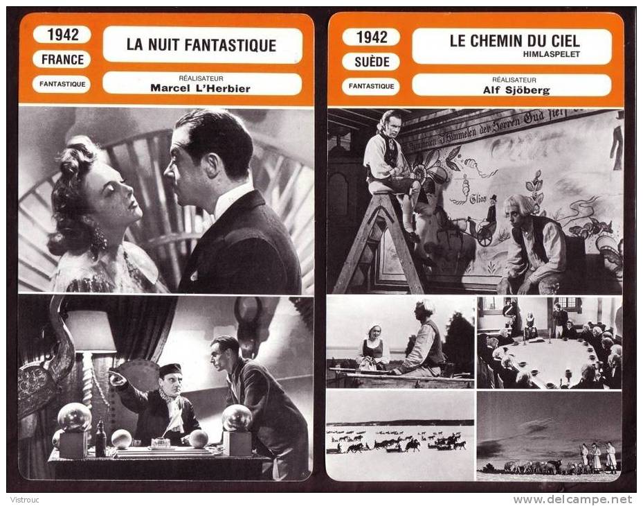 10 Fiches Cinéma (10 Scans) : Filmographie De  1942 Et 1943, Avec  F.GRAVEY, I. BERGMAN, M. PRESLE,.. - Altri & Non Classificati