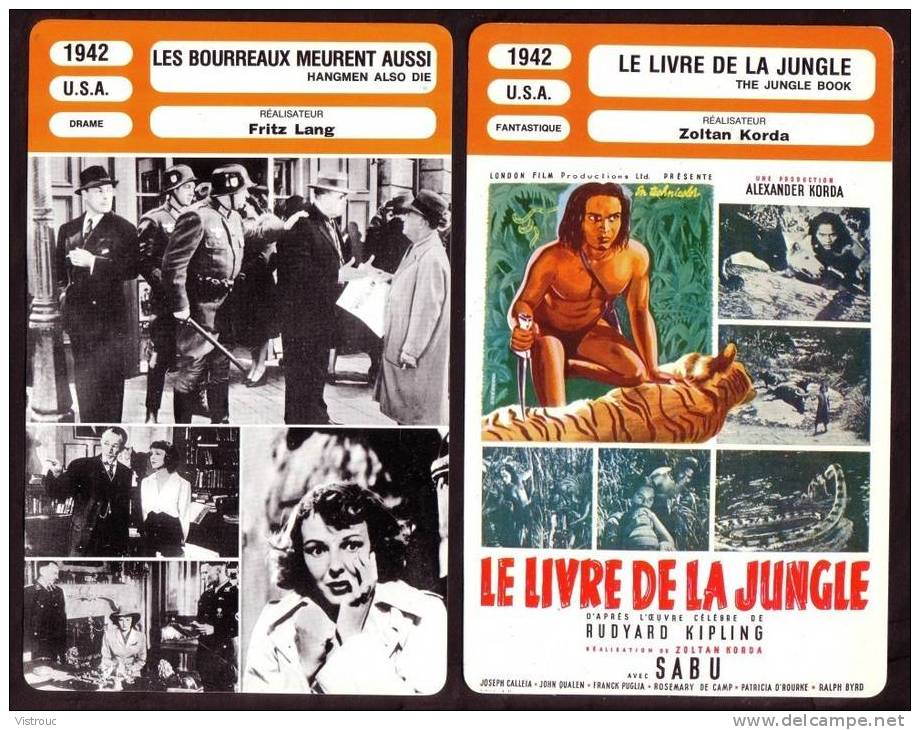 10 fiches cinéma (10 scans) : filmographie de  1942 et 1943, avec  F.GRAVEY, I. BERGMAN, M. PRESLE,..