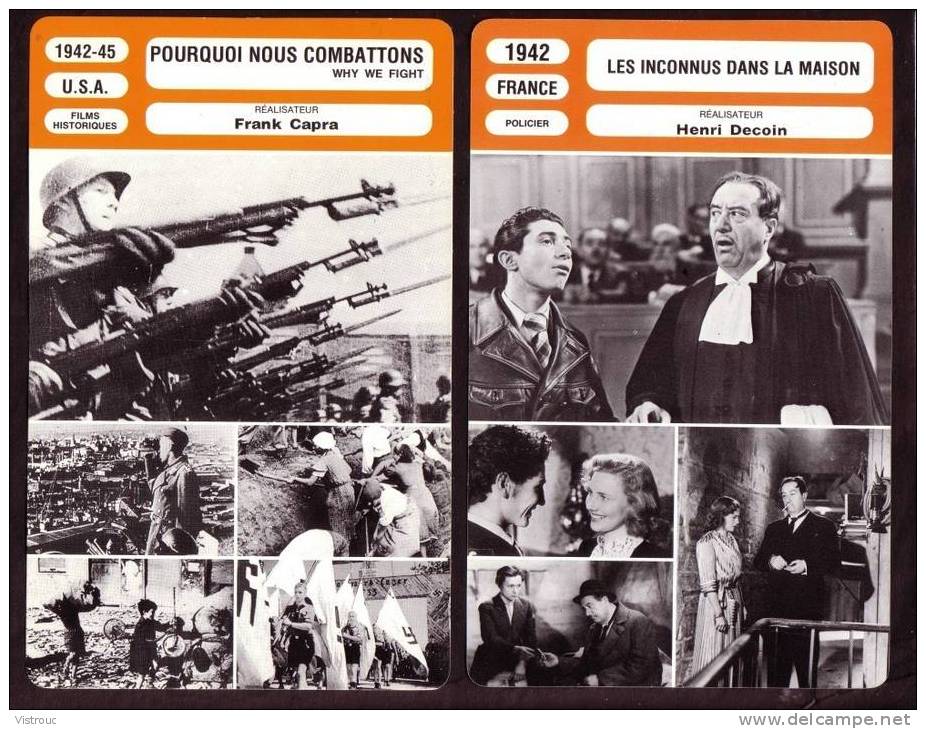 10 Fiches Cinéma (10 Scans) : Filmographie De L'année 1942, Avec  P. FRESNAY, J. TISSIER, B. DAVIS,.. - Altri & Non Classificati