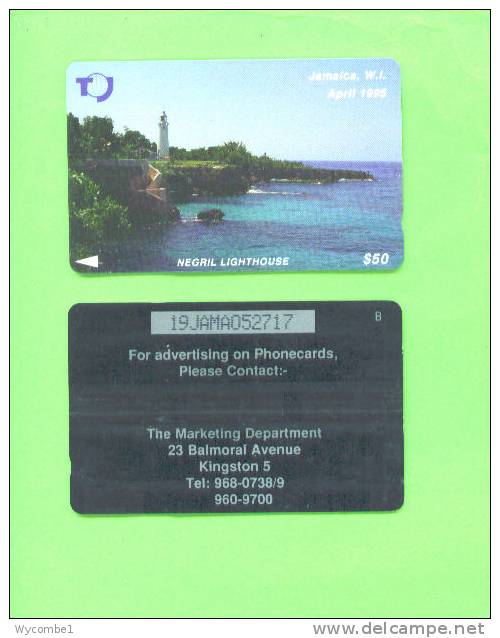 JAMAICA -  Magnetic Phonecard/Negril Lighthouse - Jamaica