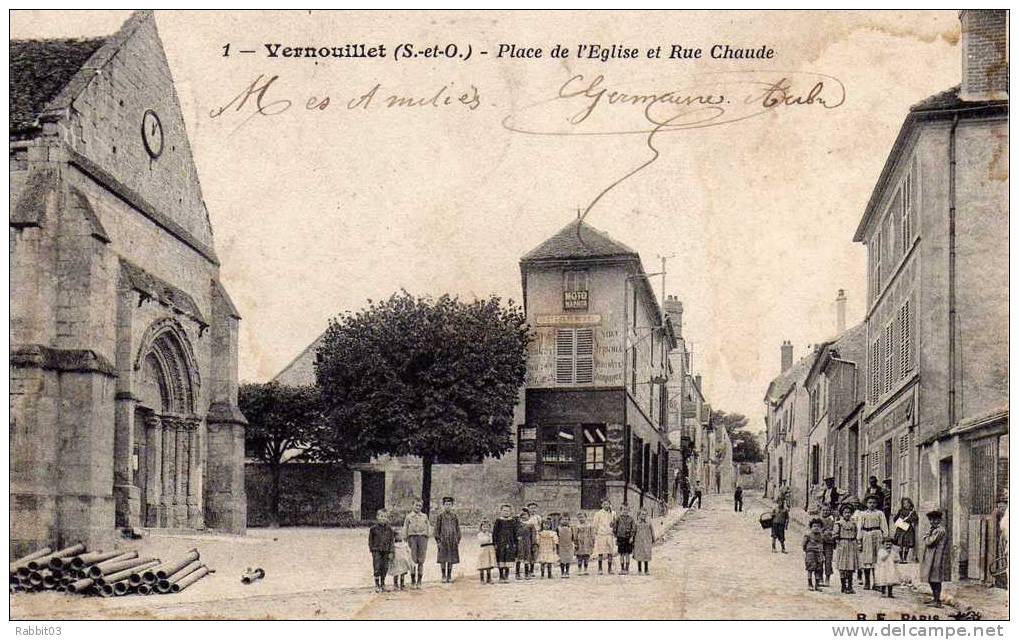 S 1  -      755  -      VERNOUILLET    -    (  78  )   .   Place  De  L' Eglise  Et  Rue  Chaude  . - Vernouillet
