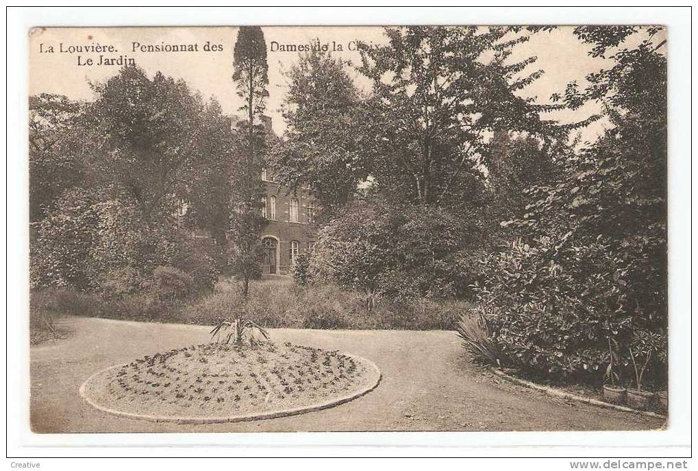 LA LOUVIÈRE.Pensionnat Des Dames De La Croix,le Jardin (+ Reclame ) - La Louvière