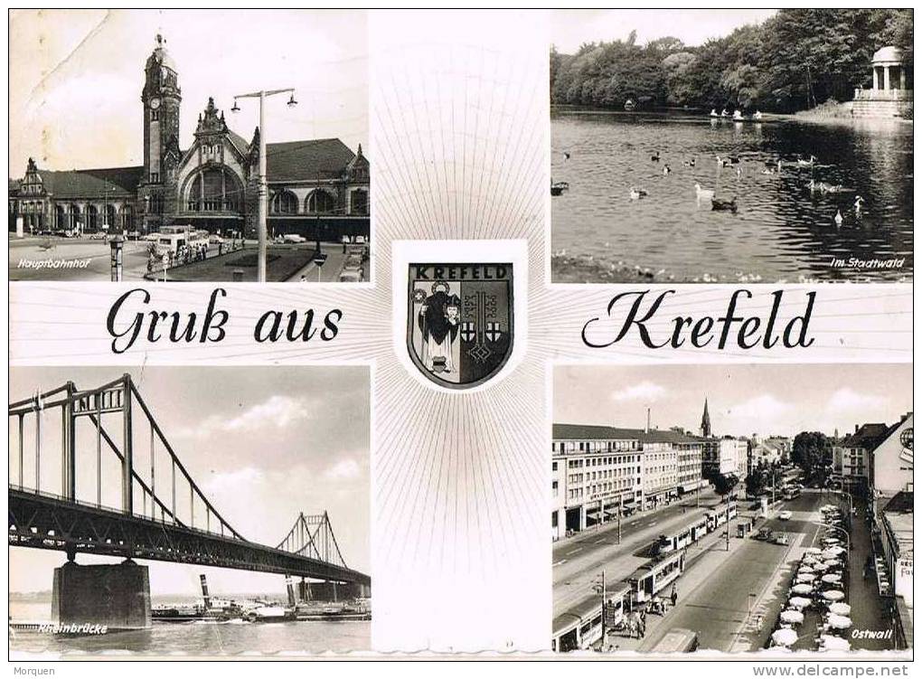 2943. Postal Vistas Varias KREFELD (Renania Norte- Westfalia) - Krefeld