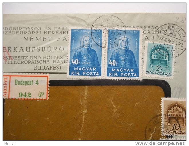 Hungary - Erdöbirtokos és Fakitermelö Társaság - Budapest   -cover  - 1939   F  J595 - Used Stamps