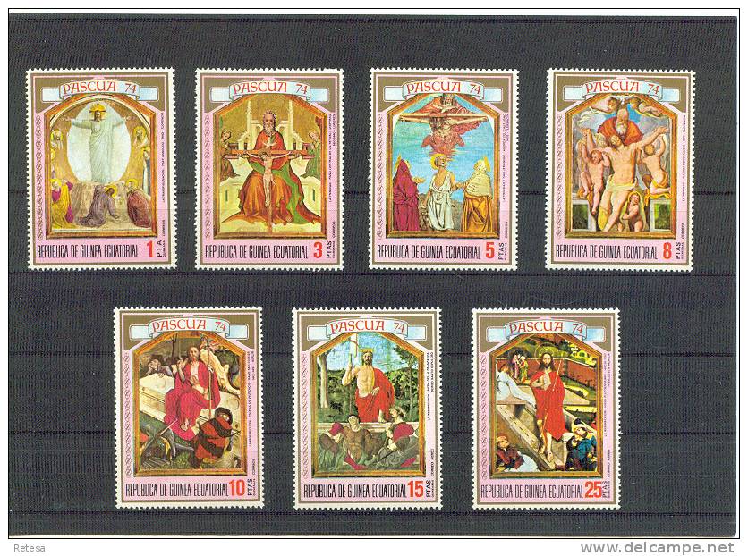 GUINEA ECUATORIAL SCHILDERIJEN PASEN 1974 ** - Religion