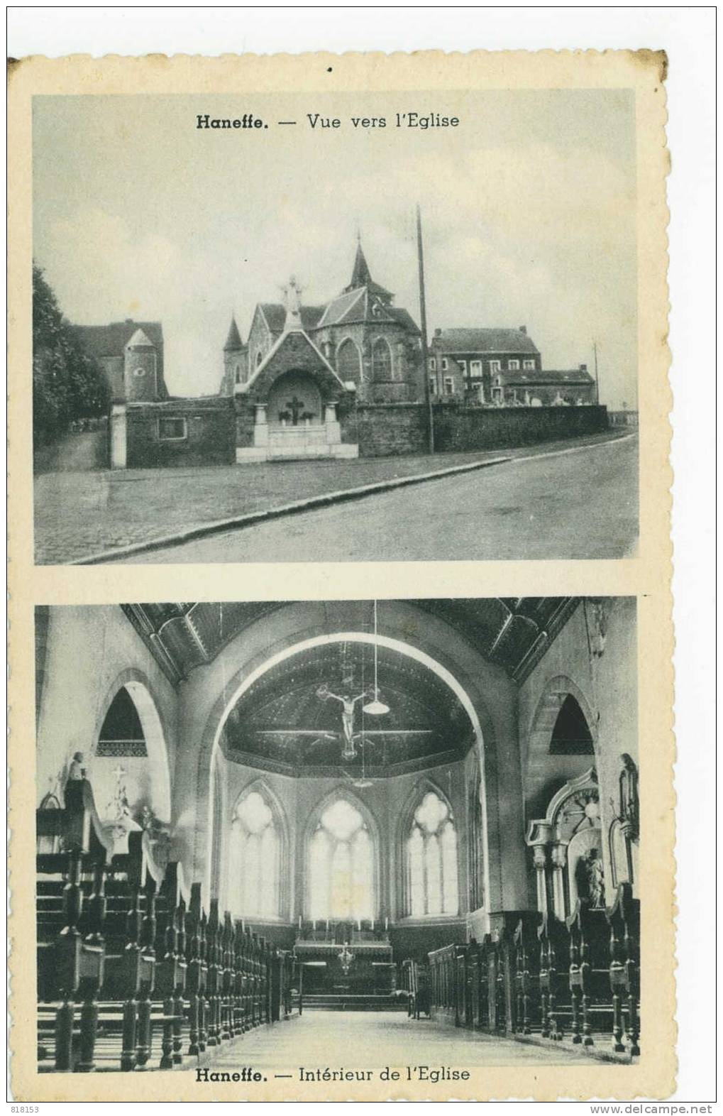 Haneffe - Vue Vers L'Eglise Et Intérieur De L'Eglise - Donceel