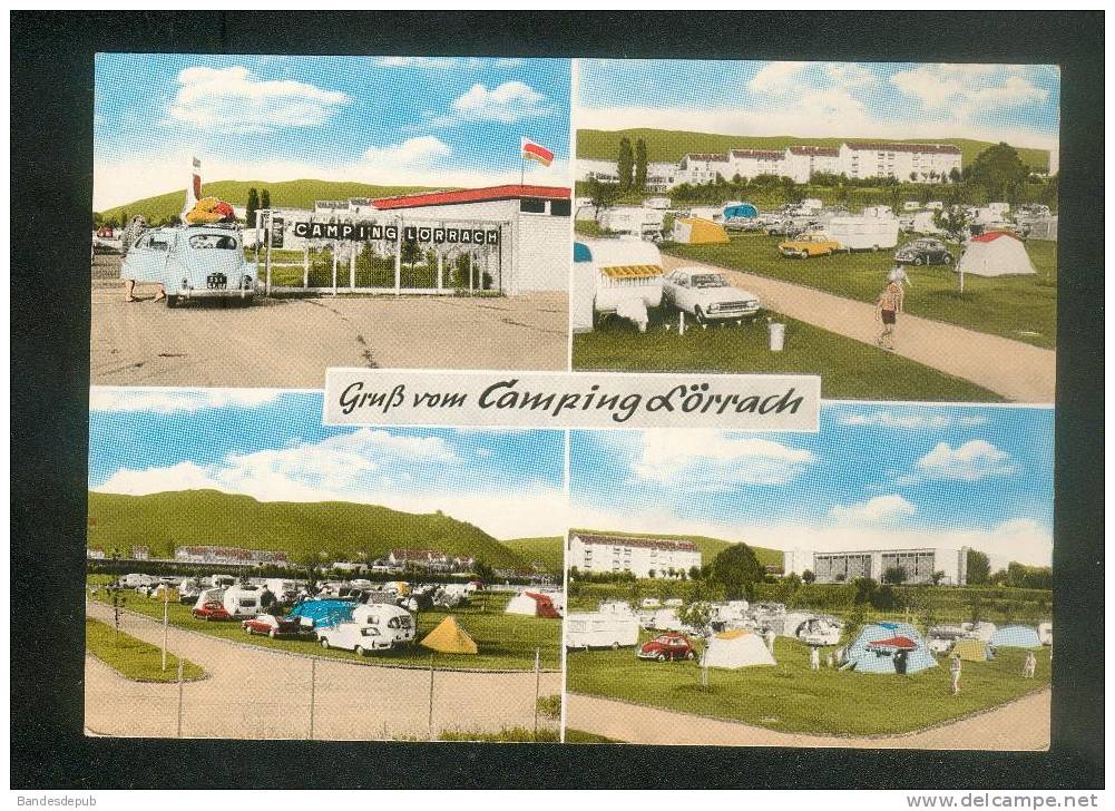 CPSM - Allemagne - Grüss Vom Camping LÖRRACH ( Multivues Caravaning Automobile ) - Loerrach