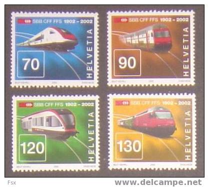 2002 Sondermarken 100 Jahre SBB ** - Unused Stamps